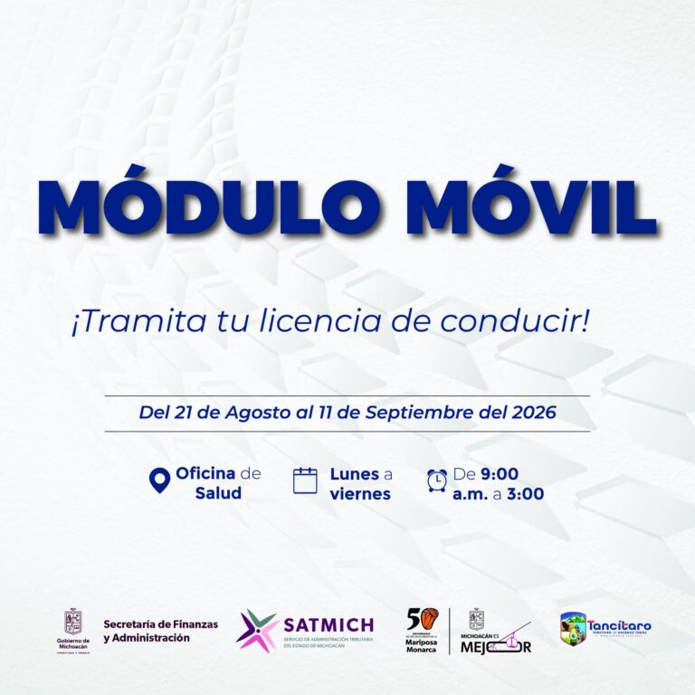 ¡Módulo móvil de licencias llega a Tancítaro!